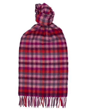 Joshua Ellis Outlet - Classic Check Pink Cashmere Scarf